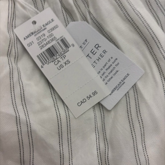 Nwt American Eagle Outfitters Black and White Striped crop Pants wide leg - Picture 4 of 7